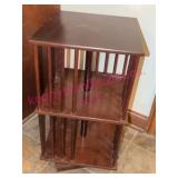 Wooden Rotating Bookshelf Magazine Stand