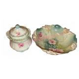 RS Prussia Porcelain Bowl & Sugar Bowl (Red Star)