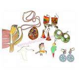 Bird Brooches & Enameled Jewelry Group