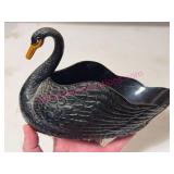 Cambridge Black Amethyst Glass Swan Dish