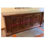 Henredon Sideboard w/Glass Top, 6.5ft Long