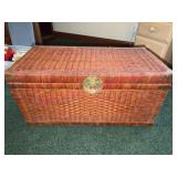 Woven Wicker Trunk w/Brass Hardware