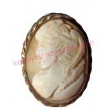 Antique Carved Glass Cameo Brooch