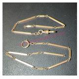 Antique Watch Chain w/10K Gold Clasp (broken)
