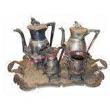 Webster Mfg Co Silverplate Coffee & Tea Service