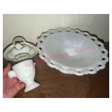 Milk Glass Tableware Pieces