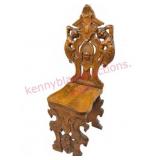 Antique European Carved Oak Chair w/Mythical Figs
