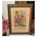 Smaller Framed Floral Botanical Print Marked March