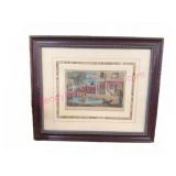 Dr. Syntax Aquatint by Rowlandson, Framed 13x16