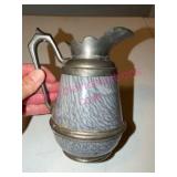 Pewter & Gray Enamelware Syrup Pitcher