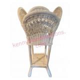 White Wicker 32in Plant Stand