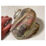 Antique Scrimshaw Carved Shell w/ Observatory & D