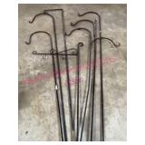 6 Metal Shepherds Hooks & Metal Flag Holder