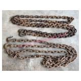2 Heavy Steel Log Chains, 12ft & 16ft w/Hooks