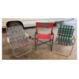 3 Folding Outdoor Lawn Chairs