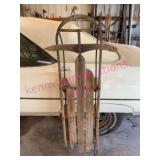 Old 4ft Wood & Metal Snow Sled
