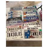 19 Indiana License Plates Mixed Types