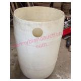 Lg 55-gal White Plastic Barrel w/Hose