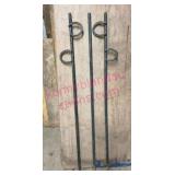 (3) 5ft Iron Posts w/ Horseshoe Loops