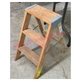 Wooden 2-Step Stool w/ Metal Reinforcements