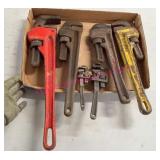 6 Pipe Wrenches - various