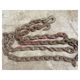 12ft 3/8in Steel Log Chain w/ Hooks