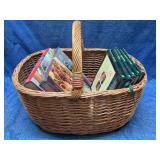 Williams-Sonoma Cookbooks w/Wicker Basket