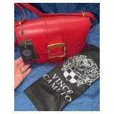 Vince Camuto Red Genuine Leather 2-in-1 Purse