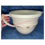 Longaberger Pottery Mixing Bowl w/ Handle & Spout