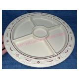 Longaberger Pottery Divided Relish Tray