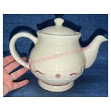 Longaberger Pottery USA Red Teapot