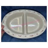 Longaberger Pottery Divided Serving Dish