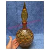 Amber Glass Thousand Eyes Decanter w/ Stopper
