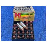 Hornady Critical Defense 9mm Luger Ammo 25 Rounds