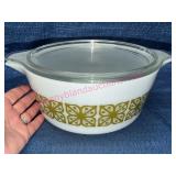 Pyrex Verde Autumn Floral 2.5qt Casserole w/ Lid