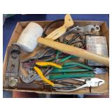 Flat of Hand Tools w/Mallet, Drill Bits & Cutter