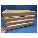 Rectangular Wooden Slatted Storage Crate w/Handles