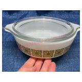 Pyrex 471 Verde/Autumn Floral Casserole w/Lid