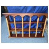 Wood Wall Shelf w/Turned Spindles & Arched Top