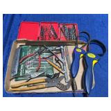 Flat of Hand Tools, Drill Bits & Key Wrench Set