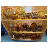 Estate Collection of Vtg Amber Glassware