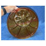 Tiara Glass Deviled Egg & Relish Platter