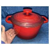 Cooks Red Cast Iron Pot w/ Lid