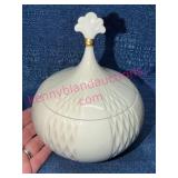 Lenox White Porcelain Lidded Jar w/ Gold Accent