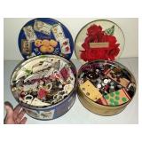 2 Tins Filled w/ Assorted Old Buttons