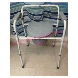 Invacare 9830-4 Commode w/ Armrests & Bucket