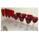 Red Stemware Glasses by Three Hands Corp, 14pcs
