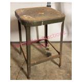 Old Metal Shop Stool 22in Tall