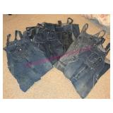 5 Pairs Denim Jean Overalls, Mixed Brands & Sizes