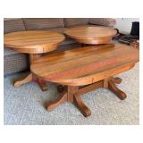 Solid Oak Coffee Table & 2 End Tables